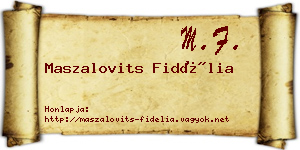 Maszalovits Fidélia névjegykártya